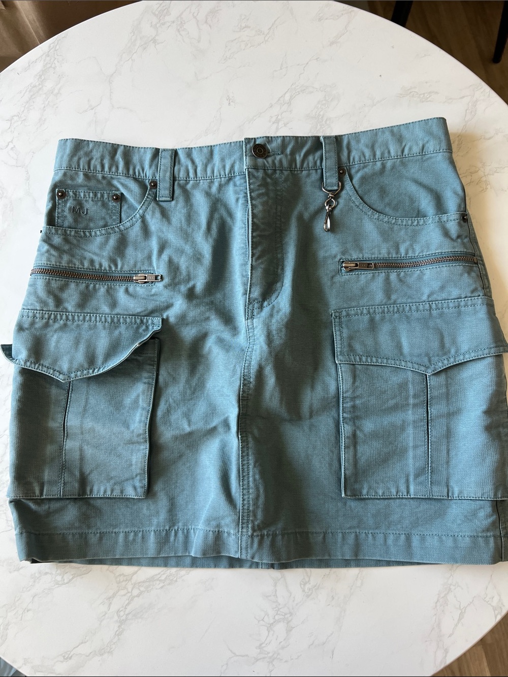 Marc Jacobs Teal Utility Mini Skirt cargo